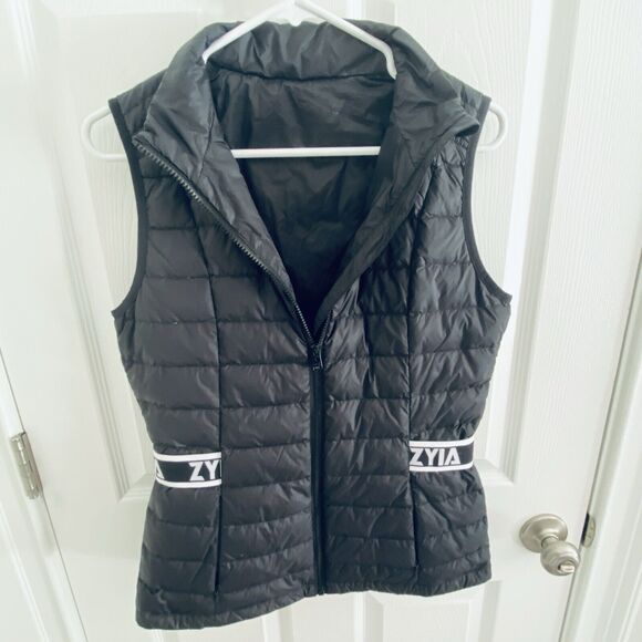 Zyia Vest Womens Size Small Black Alpine Goose Down Lightweight Packable Puffer - Picture 3 of 9